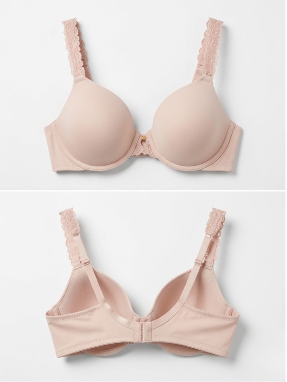 Natori Women's Body Double Lace Trim‎ Full Fit T-Shirt Bra Rose Beige 34c